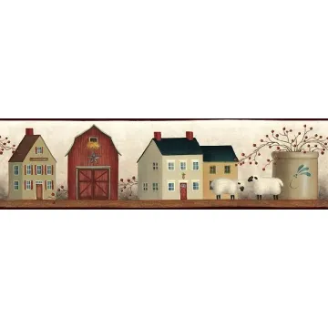 Country Shelf Wallpaper Border - Chesapeake Wallcoverings