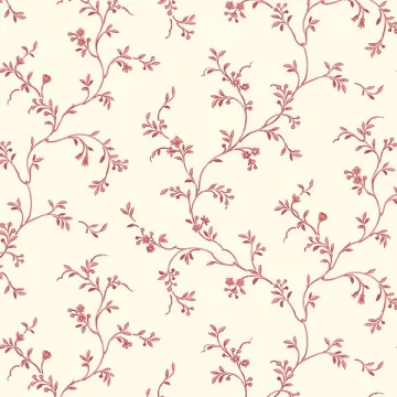 AB27625 Allison's Trail Wallpaper Red, Cream Pretty Prints 4 Norwall Wallcovering