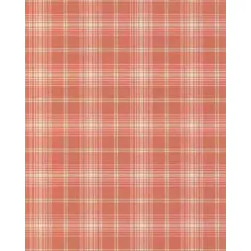 Coral Plaid Wallpaper