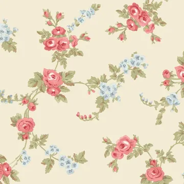 AB42415 Chic Rose Wallpaper Pink, Blue, Cream Abby 3 Norwall Wallcovering