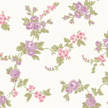 AB42416 Chic Rose Wallpaper Pink, Purple, Beige, Cream Abby 3 Norwall Wallcovering
