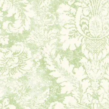 AB42428 Valentine Damask Wallpaper Cream, Green Abby Rose 3 Norwall Wallcovering