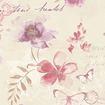 AB42434 Memento Wallpaper Taupe, Purple, Pink Abby Rose 3 Norwall Wallcovering