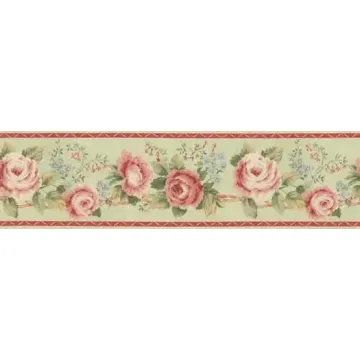 Coral Roses Floral Wallpaper Border - Norwall AB78276B
