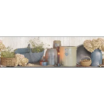 Country Keepsakes Hydrangea Border Wallpaper