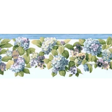 Pansies and Hydrangea Wallpaper Border
