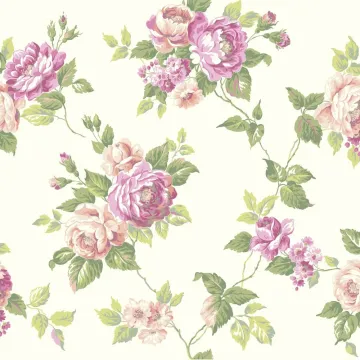 Ashford House Blooms Garden Rose Trail Wallpaper