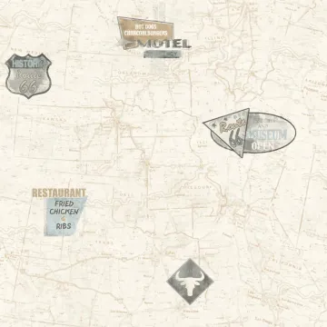 American Classics Route 66 Map With Signs Wallpaper