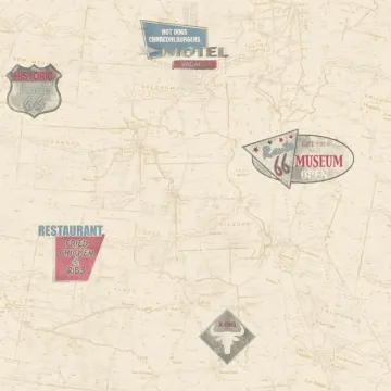 American Classics Route 66 Map With Signs Wallpaper