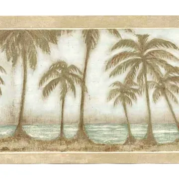 Faux Palm Tree Wall Paper Border
