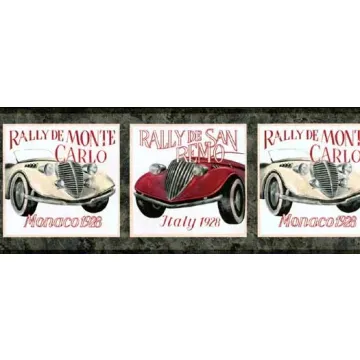 Classic Rally Car Monaco/Italy 1928 Wallpaper Border AW0618