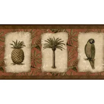 Tropical Parrot Wall Paper Border