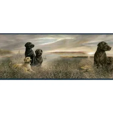 Labradors at Sunset Wallpaper Border