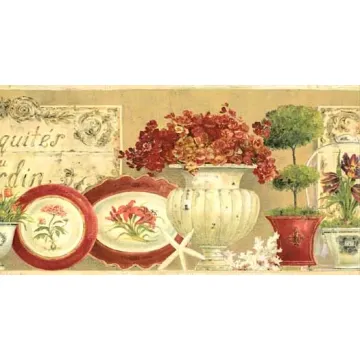 Beige Antiquities Wallpaper Border