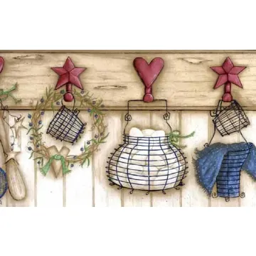 Wire Basket Wallpaper Border