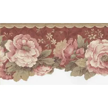 Rose Floral Laser Wallpaper Border