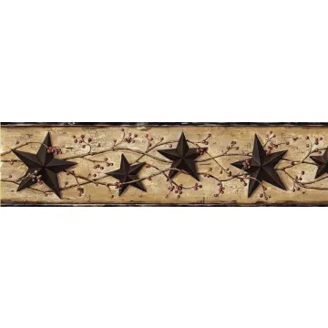 George Sand Tin Star Trail Wallpaper Border Chesapeake BBC65362B