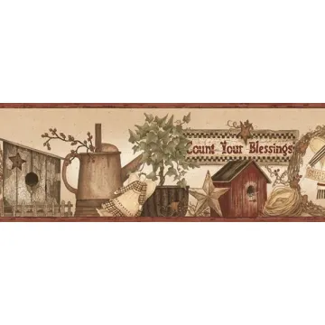 Count Your Blessings Country Wallpaper Border - Chesapeake Wallcovering