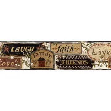 Penny White Loving Signs Portrait Wallpaper Border Chesapeake BBC65401B