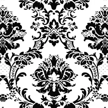 BK32013 Document Damask Wallpaper Black, White Stripes & Damasks 3 Norwall Wallcovering