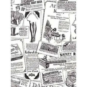 Black & White Vintage Newspaper Advertisement Wallpaper