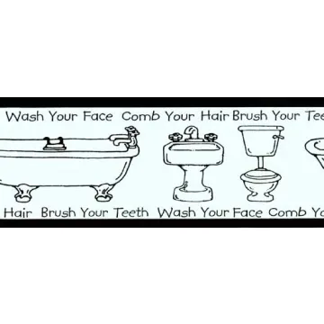 Wash Your Face Wall Paper Border
