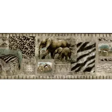 Animal Print Safari Framed Wallpaper Border