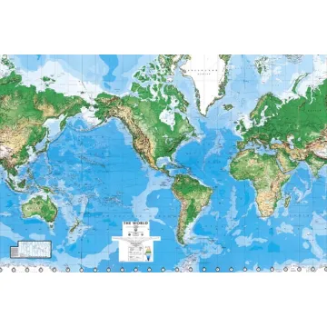 World Map Wall Paper Mural
