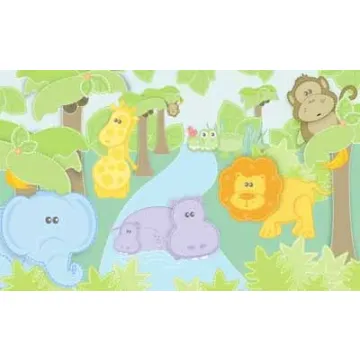 Small Safari Pastel Wallpaper Mural