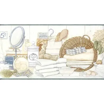 Bathroom Items Wallpaper Border