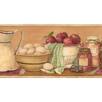 Kitchen Shelf Tan Wallpaper Border