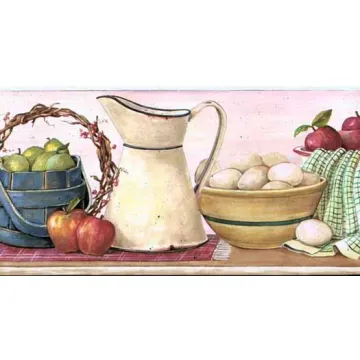 Kitchen Shelf Pink Wallpaper Border