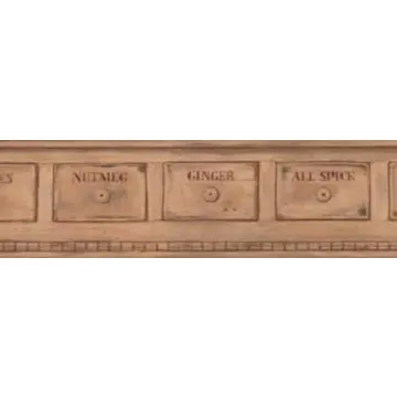 Spice Drawer Beige Wallpaper Border-York Wallcoverings
