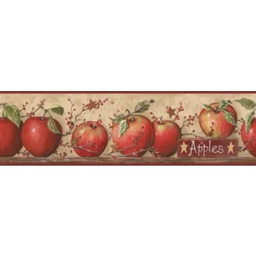 Country Apple with Pip Berries Wall Paper Border