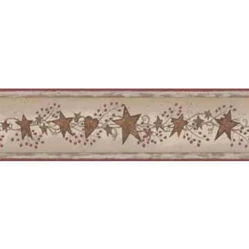 Twine Stars with Pip Berries Wallpaper Border