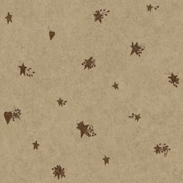 Tin Star and Heart With Pip Berries Wallpaper - York Wallcoverings