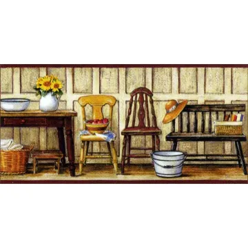 Chairs, Chairs and More Chairs Wallpaper Border