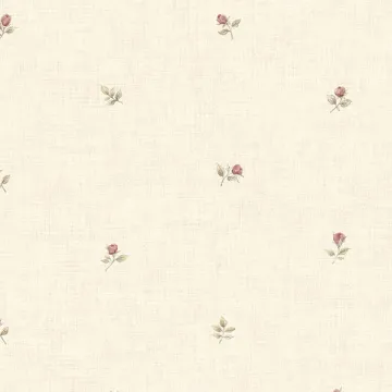 CG28855 Rose Buds Wallpaper Beige, Red, Green Garden 2 Norwall Wallcovering