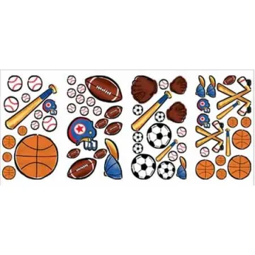 Lets Play Ball Peel and Stick Appliques