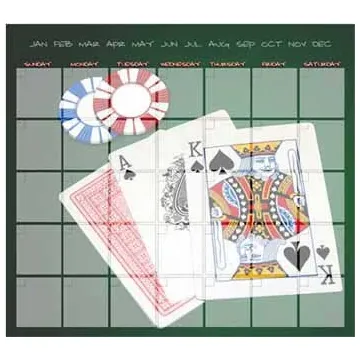 Poker Jotz Dry Erase Calendar 01559