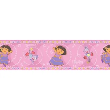 Pink Dora Dancing Wallpaper Border