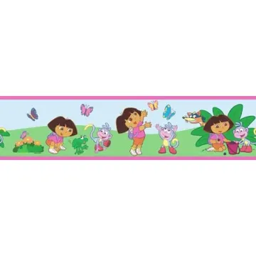 Dora Pink Butterfly Wall Paper Border
