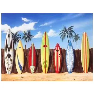 Starting Lineup Surfboard Wall Mural