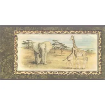Brown African Safari Wallpaper Border