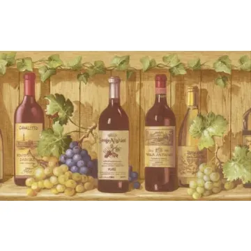 Imperial Wine Bottle Wallpaper Border