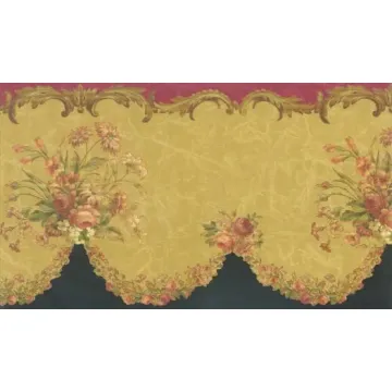 Die Cut Vintage Floral Wallpaper Border