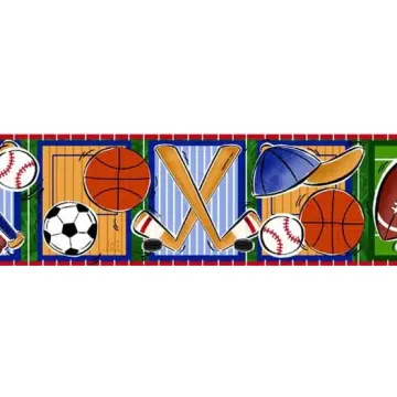 Lets Play Ball Peel and Stick Border