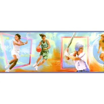 Womens Sports Wallpaper Border 5814446B - Only 3 Left