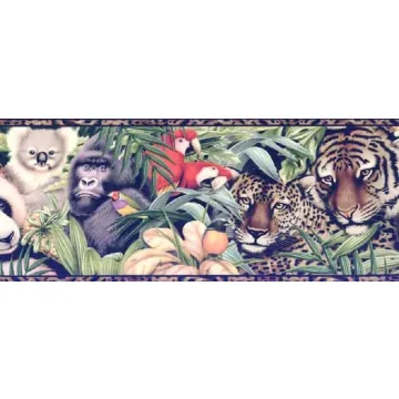 Vintage Jungle Safari Wallpaper Border