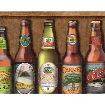 Beer Bottles Wallpaper Border